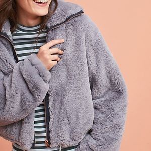 Anthropologie | Faux Fur Teddy Bomber Jacket
